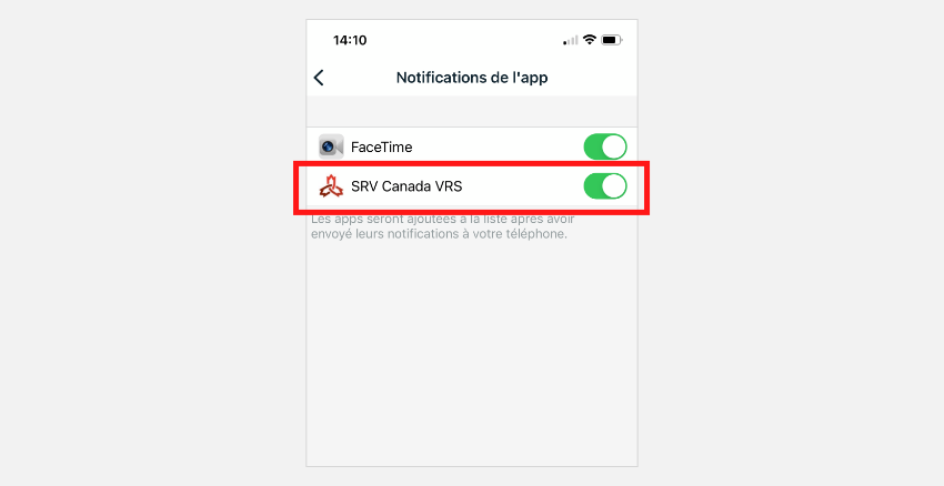 Activez SRV Canada.